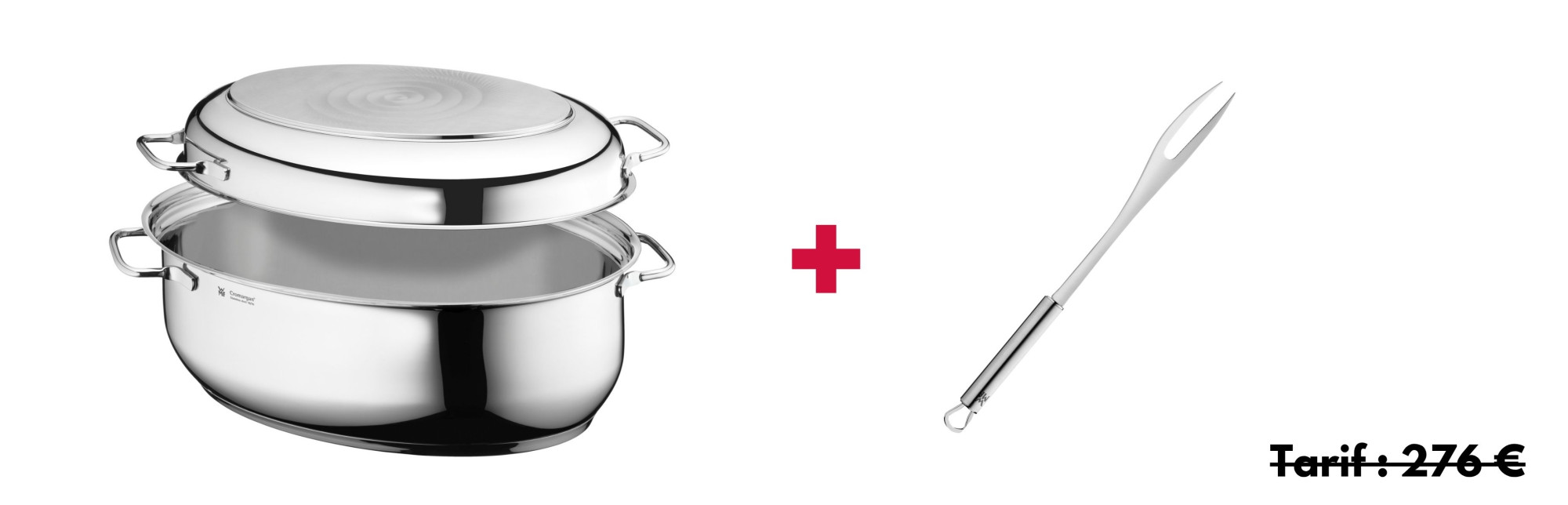 Cocotte ovale et fourchette à viande